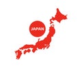 Japan map silhouette with capital Tokyo logo design. Ã¦âÂ¥Ã¦ÅÂ¬Ã¥ÅÂ°Ã¥âºÂ³Ã£ÂÂ®Ã£âÂ¤Ã£ÆÂ©Ã£âÂ¹Ã£ÆË. World map, infographic elements.